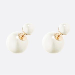 Dior Tribales Earrings Gold-Finish Metal and White Resin Pearls